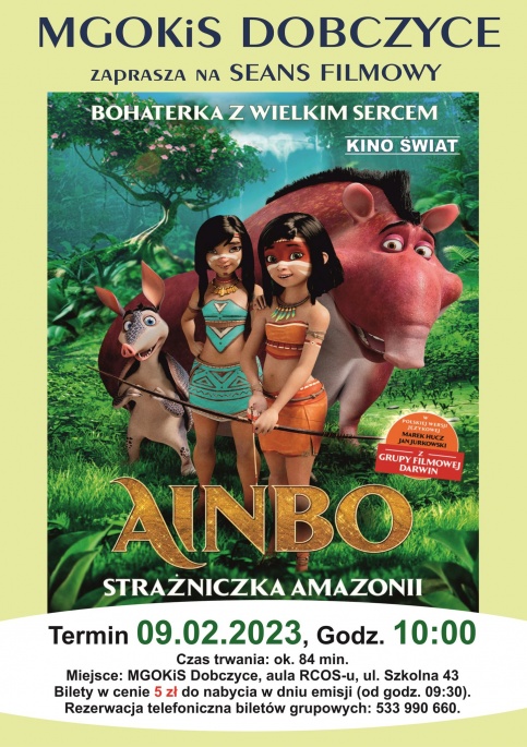 Plakat promujący bajkę: AINBO STRAŻNICZKA AMAZONII