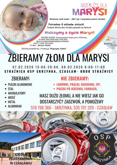 plakat - zbieramy złom dla Marysi