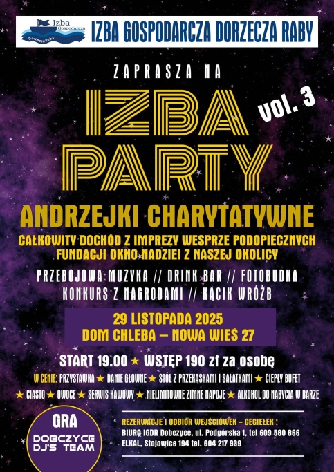 Andrzejki Charytatwywne, Izba Party, Dom Chleba-plakat