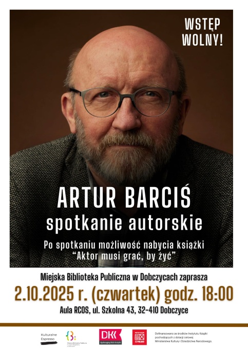Plakat promujacy spotkanie autorskie