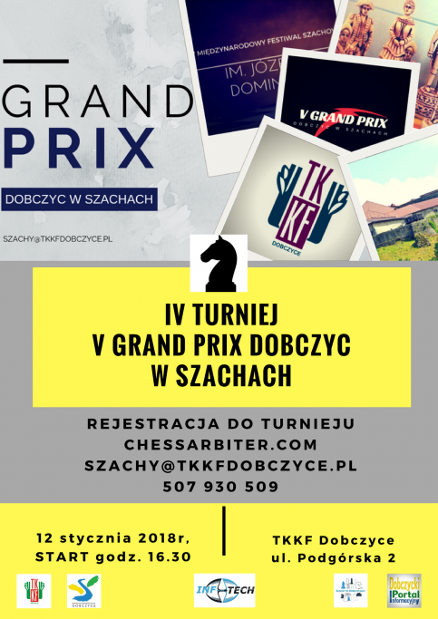 Plakat promujący IV Grand Prix Dobczyc w Szachach