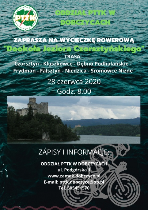 plakat - wycieczka rowerowa "Dookoła Jeziora Czorsztyńskiego"