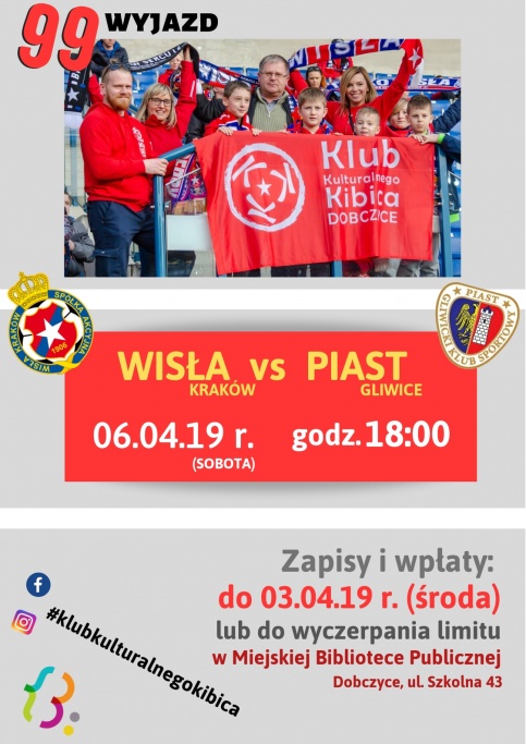 plakat - mecz Wisła Piast