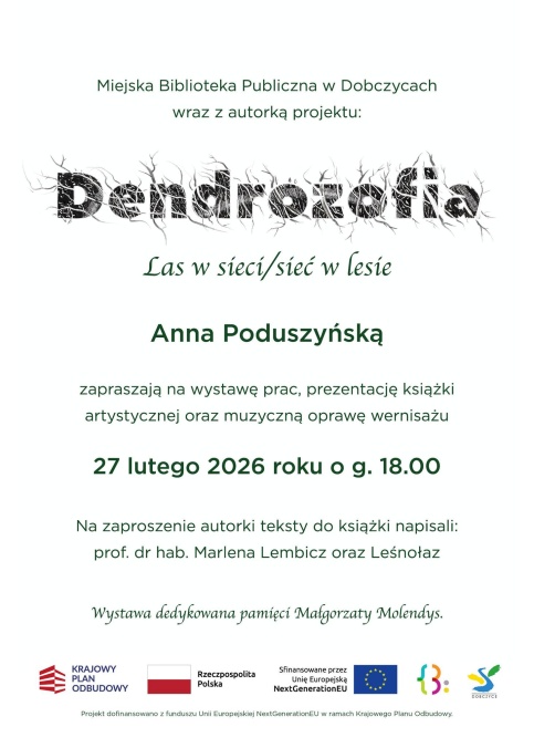 Wernisaż 'Dendrozofia' w Miejskiej Bibliotece Publicznej w Dobczycach