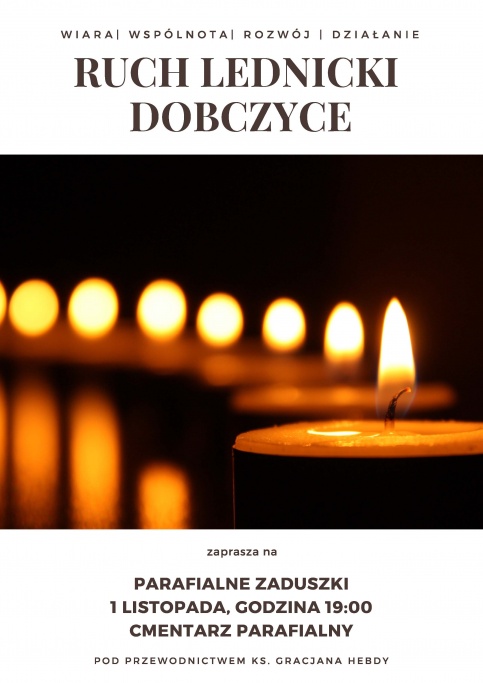 plakat - zaduszki parafialne w Dobczycach