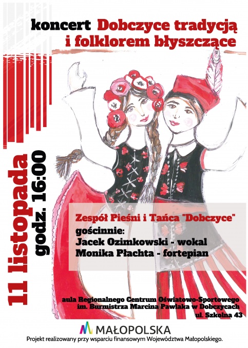 plakat koncertu "Dobczyce tradycją i folklorem błyszczące"
