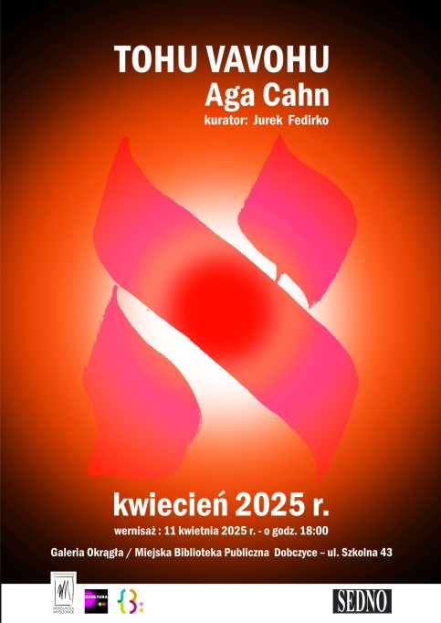 grafika w kolorach róż i pomarańcz