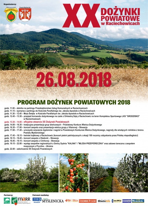 plakat - XX Dożynki Powiatowe w Raciechowicach
