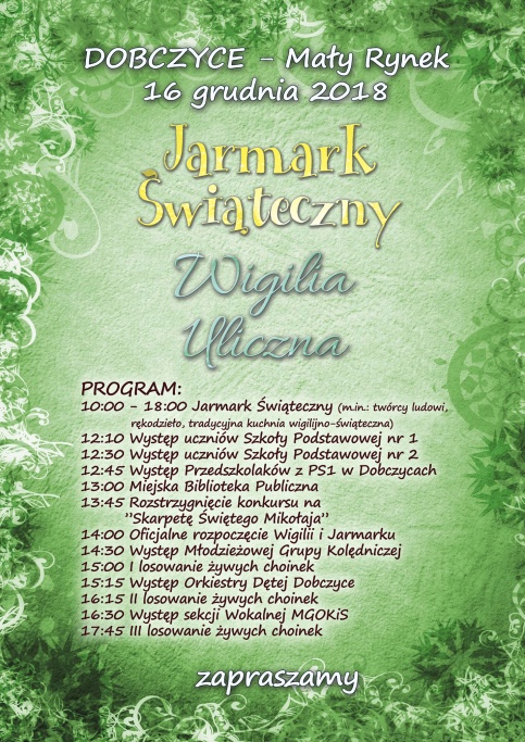 plakat - Jarmark i Wigilia Uliczna 2018