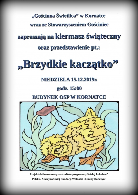 plakat kiermaszu i przedstawienia w Kornatce