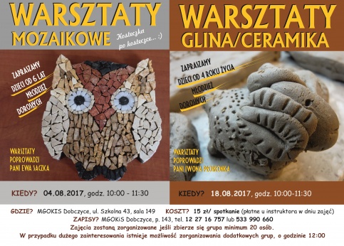 plakat - warsztaty z gliny i ceramiki