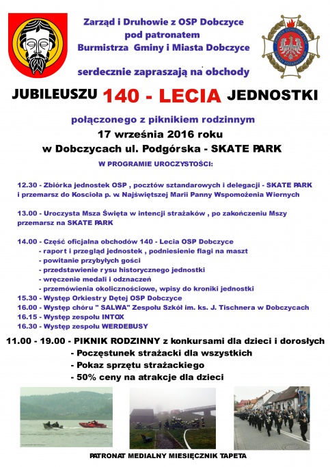Plakat Jubileusz 140-lecia OSP Dobczyce 