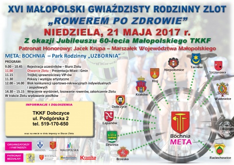 Plakat - XVI Małopolski Gwiaździsty Rodzinny Zlot "Rowerem po zdrowie"