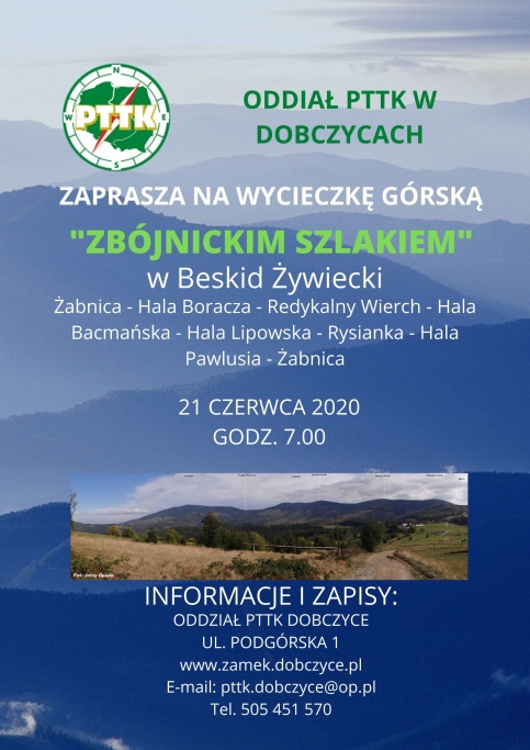 plakat - wycieczka górska "Zbójnickim szlakiem"