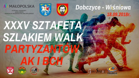 plakat - XXXV Bieg Sztafetowy Szlakiem Walk Partyzantów AK i BCH