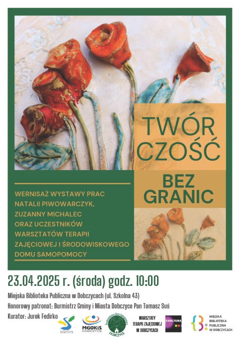 Plakat promujący wystawę "Twórczość Bez Granic"